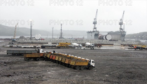 A long-term storage facility for nuclear reactor compartments of decommissioned submarines of russia's northern fleet, the finished part of the facility has been commissioned in saida-gub, murmansk region, russia, july 18, 2006.