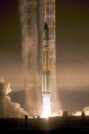 A russian-built proton m rocket with the measat-3 satellite aboard blasts off from the baikonur cosmodrome in kazakhstan, december 12, 2006, the measat-3 satellite has been launched into orbit to improve malaysiai´s satellite communication.