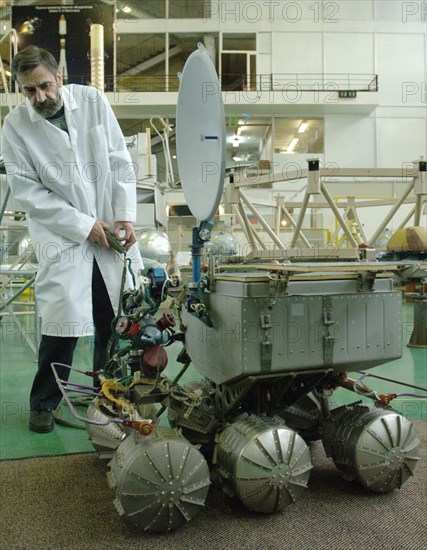 Chief specialist for planetokhod (planet rover) boris rostovtsev seen at the federal state unitary enterprise (fgup) lavochkin research and production association (npo), moscow region, russia, january 17, 2007.