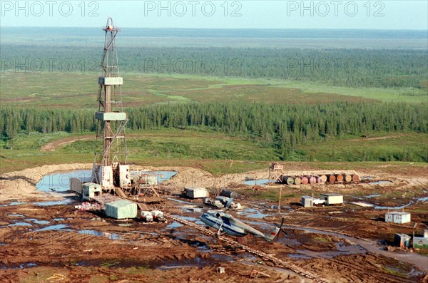 Prospecting for oil in komi region, russia 1984  .