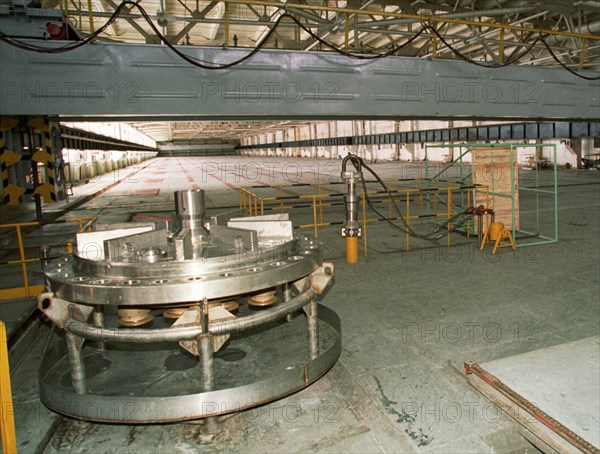 Krasnoyarsk territory, russia, november 28 2002: interior view of the nuclear waste storage, one the biggest in russia, built at the zheleznogorsk mining and chemical enterprise , spent nuclear fuel is delivered here in special containers from nuclear power plants of russia,ukraine and bulgaria , (photo vitaly ivanov).