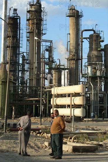 Baghdad, iraq 2/03: oil refinery on the outskirts of baghdad.
