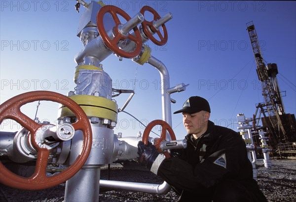 Oil wells of southern surgut oil fields of yuganskneftegaz company, khanty-mansi autonomous area, russia, october 12 2004.