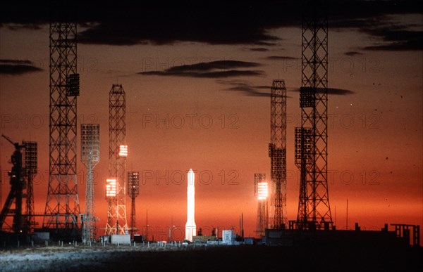 Launch of proton rocket.