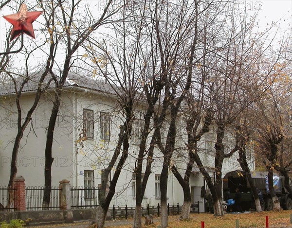 Chelyabinsk region, russia, october 28, 2003, a building of the orphanage in the town of kopeisk (the ural area) seen after reconstruction, under the order of the russian president the orphanage was subsidized with 1,200 thousand roubles (about 400,000 $) to renovate its appearance and purchase training equipment for children.