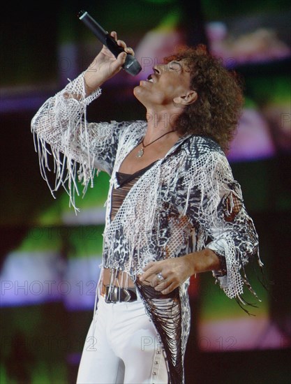Russian singer valery leontiev (in pic) performed at the opening of the gold schlager festival in mogilev, performers from former soviet republics as wel from some european countries take part in the festival, mogilev, belarus, november 6, 2003.