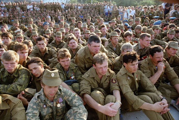 Krasnodar krai, the all-union assembly of reserve servicemen (afghan war veterans) at an awards ceremony, august 1988.