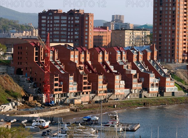 A new housing complex by the water in vladivostok, russia, 2004.