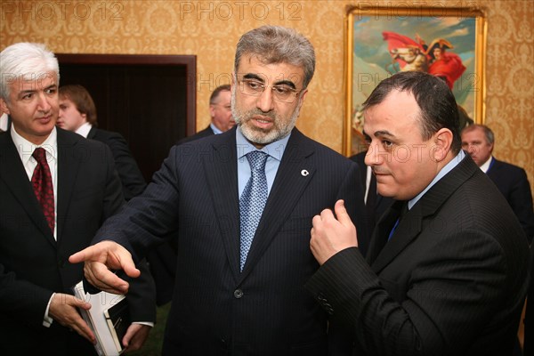 Kazan, russia, march 4, 2011, turkish energy minister taner yildiz (c) at the 11th meeting of the russian-turkish interstate commission for trade and economic cooperation, the talks discussed gazprom's participation in the samsun-ceyhan pipeline project.
