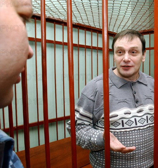 Moscow region, russia, april 15, 2005, former federal security service (fsb) officer mikhail trepashkin seen in the dock during the sitting of the dmitrovsky district court, where he was sentenced to five years' imprisonment.
