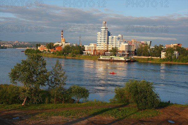 Irkutsk, russia, july, 2011, view of the city of irkutsk and the angara river.