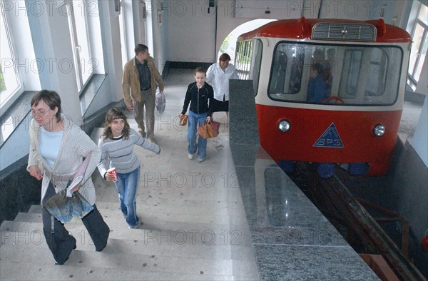 Funicular in vladivostok put into operation after a four-year reconstruction, russia, 2005.