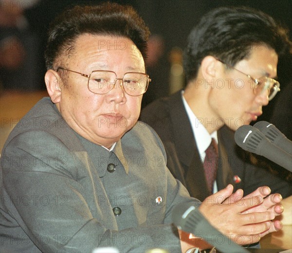 Moscow, russia, august 4, 2001, north korean leader kim jong-il, left, pictured at the talks with president vladimir putin, held in an extended format in the kremlin here on saturday.