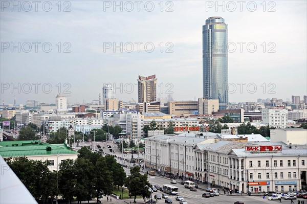 Yekaterinburg, russia, 2011, view of vysotsky business centre, a 54 storey skyscraper.