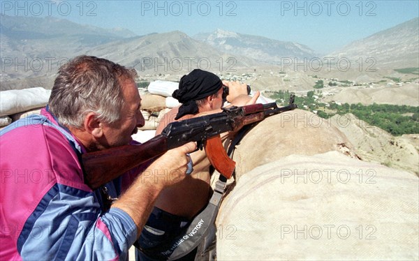 Makachkala ,daghestan, russia, august 19, daghestani residents of self-defence detachments seen skirmishing with the enemy as they are willing to put up resistance to the militants who broke into daghestan from chechnya.
