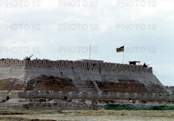 Additional units of the collective peace-keeping force are moved towards the tadjik-afghan border to reinforce the frontier gaurds and to prevent armed formations of the tadjik opposition deslocated to afghanistan to break through the border,picture shows soldiers of the peacekeeping forces waiting in the airport of dushnbe to be delivered to the frontier area, august 5, 1996.