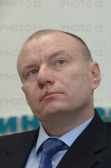 Moscow, russia, vladimir potanin, head of the interros holding company, is pictured at a press conference 'on the results of the first plenary session and the public chamber's prospects'.