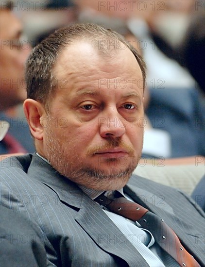 Moscow, russia, owner of the novolipetsk metallurgical works, vladimir lisin attends the 15th congress of the russian union of industrialists and entrepreneurs (rspp), april 18, 2006.