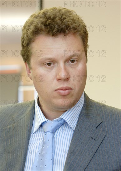 Sergei polonsky, president of the mirax group corporation, is seen during a meeting with the president of the greenwich financial services l,l,c, moscow, russia, may 16, 2006.