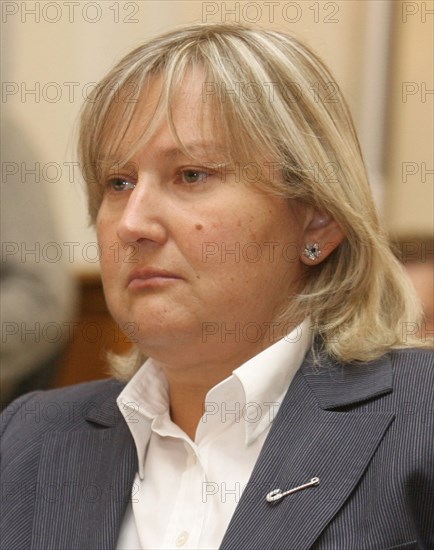Inteko's owner elena baturina attending the session of the russia's council for the implementation of priority national projects and demographic policy chaired by russian first deputy prime minister dmitri medvedev, november 24, 2006.