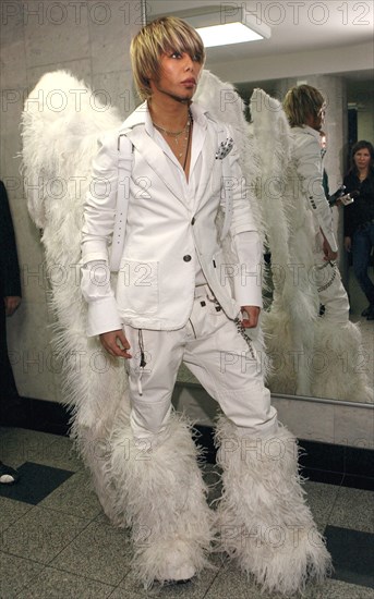 Stylist and singer sergei zverev poses for the press in the state kremlin palace, moscow, after a st, valentinei´s day concert entitled love story, february 12, 2007.