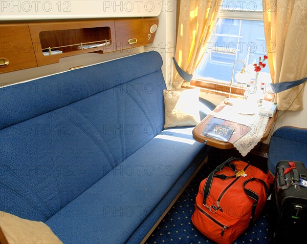 Moscow, russia, june 4, 2007, interior of the golden eagle express, the new $25 million fully en-suite private train has been launched by long-distance luxury train operator gw travel limited to serve the world's longest railway line between moscow and vladivostok.