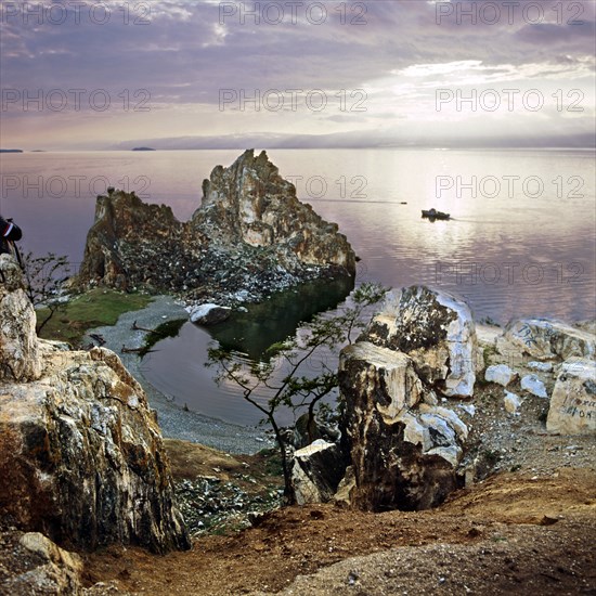 Ussr, irkutsk region, a view of olkhon island in lake baikal, july 1979.