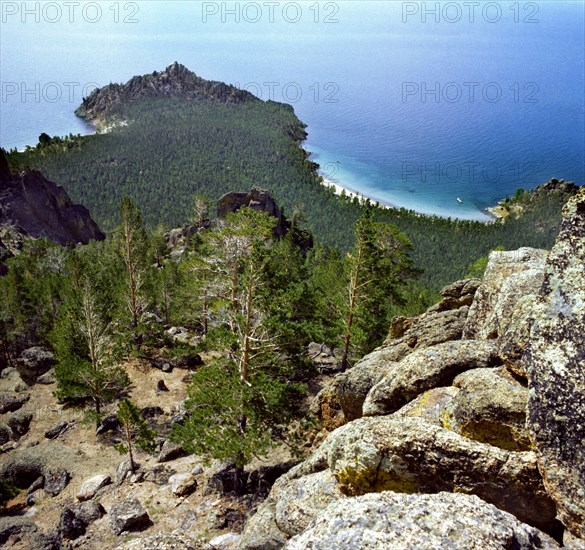 Irkutsk region, ussr, lake baikal, peschanaya bay, september 1979.