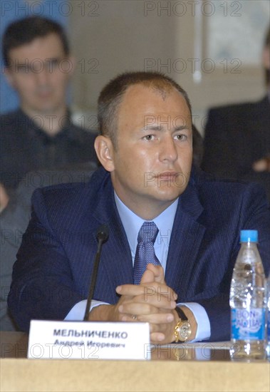 Andrei melnichenko, member of the board at mdm bank, co-owner of siberian coal energy company (suek) and the chemical company evrokhim, attends a board meeting of the russian union of industrialists and entrepreneurs (rspp), at the president hotel, moscow, russia, october 2, 2007.