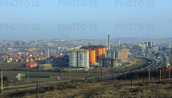 Panoramic view of pristina, kosovo, february 25, 2008.