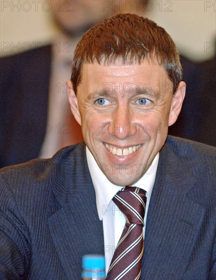 Deputy head of rosstroi (russia’s federal agency for construction, housing and communal infrastructure), vladimir kogan, attends a meeting of russia's regional development ministry, in moscow, russia, april 18, 2008.