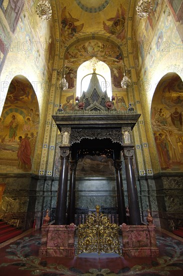 St petersburg, russia, the interior of the savior on the spilled blood cathedral, july 2007.