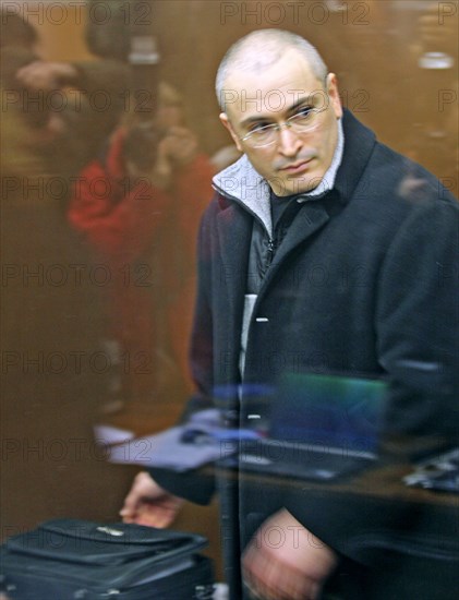 Moscow, russia, march 31, 2009, former yukos head mikhail khodorkovsky appears in khamovniki district court on the charges of stealing 892bn rubles ($26bn) worth of oil produced by yukos daughter companies (samaraneftegaz, yuganskneftegaz, tomskneft vnk).
