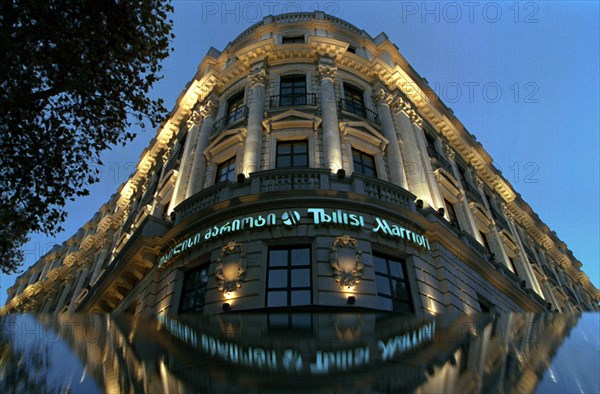 The five star marriott tbilisi hotel on rustaveli avenue in tbilisi, georgia.