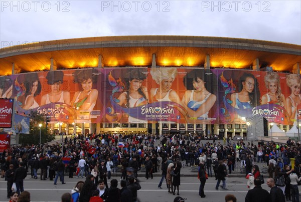 Moscow, russia, may 17, 2009, people after the eurovision grand final at olimpiysky arena.