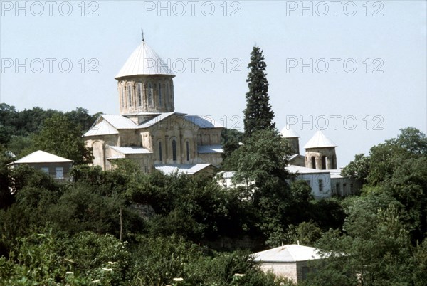 Gelati monastery, georgia, near kutaisi, the monastic settlement of 12th century gelati is located, its dome church and belltower reflect the architectural principles of the ancient academy.