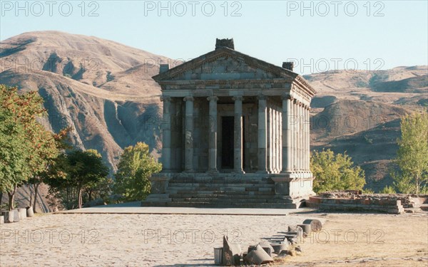 The temple in garni (temple of the sun), one of the oldest monuments in armenia, 1994.