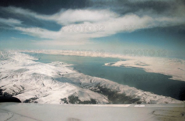 lake sevan, armenia, aerial photograph, 2001 .