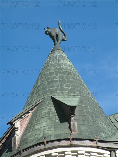 Roof of famous black cat house, riga, latvia, 2003.
