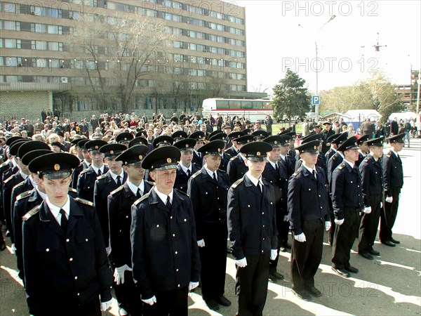 Astrakhan, russia, april 7,2002, cadets (in pic) of the astrakhan river and nautical schools will be trained at the ships of volgotanker shipping company, the navigation on the volga and caspian sea opened 12 days before usual time this year.