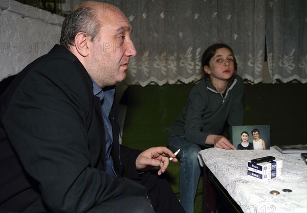 Tbilisi, georgia, october 25 2002: vakhtang chipashvili is ready to take the place of his 15-year-old daughter, who is among the hostages taken by chechen terrorists in a moscow theatre centre.