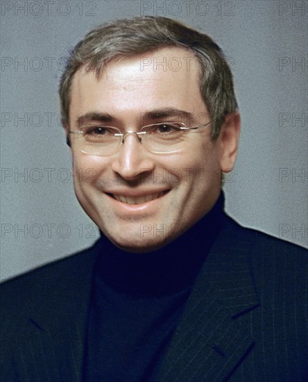 Moscow, russia, 2001, russian billionaire businessman mikhail khodorkovsky, head of yukos oil company.
