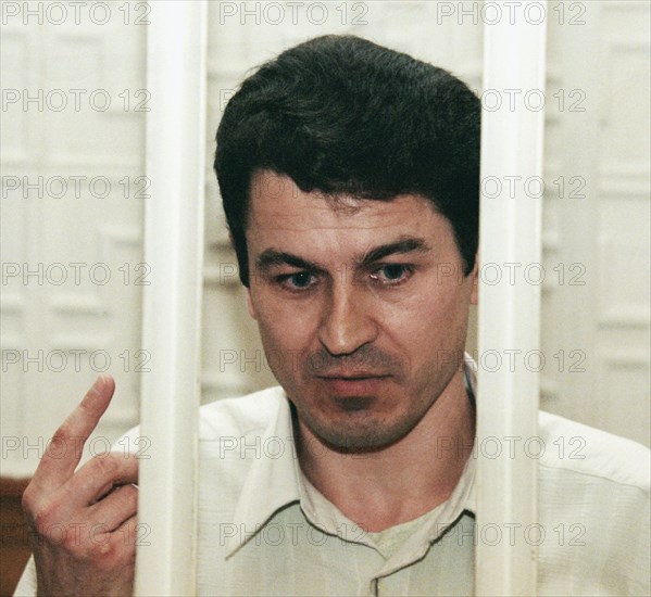 Vladivostok, russia, december 11 2002: military journalist grigory pasko during his trial (in pic), the journalist who as sentenced to four years on accusation of high treason was awarded a prize of human rights organisation 'reporters without borders' for his articles on ocean pollution, (photo vladimir sayapin).