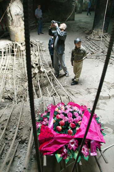 Baghdad, iraq, february 7 2003, memorial complex (in pic) in the air-raid shelter that was destroyed by americans in 1991, over 400 civilians died in the attack.