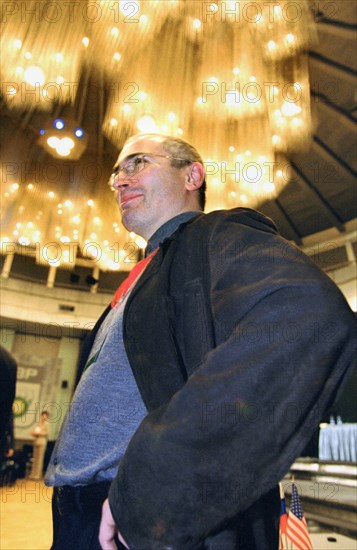 Yukos ceo mikhail khodorkovsky prior to the sitting of the ll us-russia commercial energy summit that was closed today, september 23, 2003.