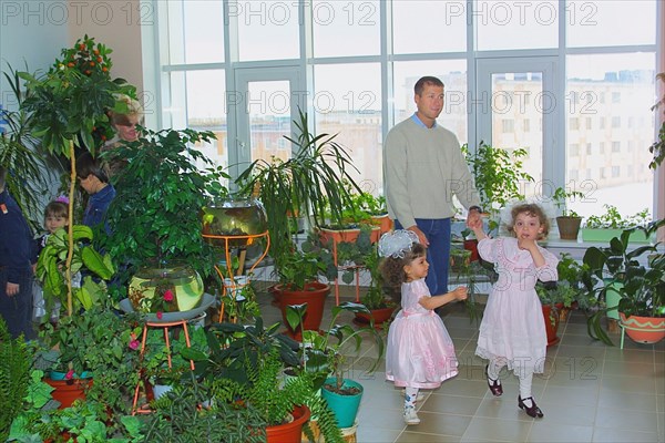 Roman abramovich, governor of chukotka, attended the opening ceremony of the 'sail' kindergarten, anadyr, chukotka, anadyr, december 24, 2003.