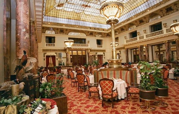 The restaurant in the metropol hotel in moscow, russia.