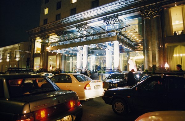 Outside the ararat park hyatt moskva hotel (russia's first hyatt hotel) in neglinnaya street, built on the site of the old ararat restaurant by the lucine restoration and building complex, october 2002.