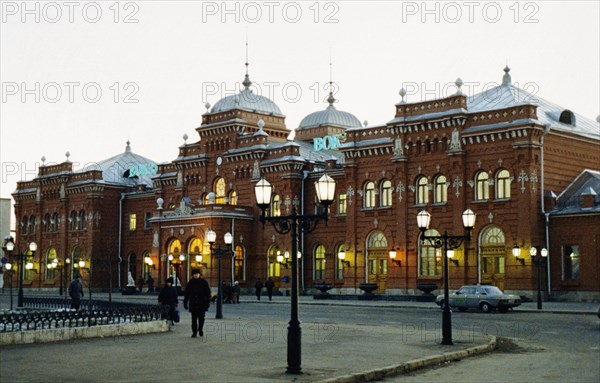 The kazan railway terminal, built in 1895-1896, in kazan, tatarstan, russia, 1998.