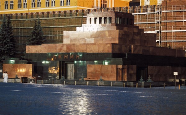 Lenin's tomb in red square, moscow in the late afternoon/evening, 1999.